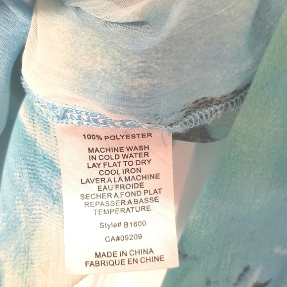 ⭐️CLEO FLORAL BLOUSE SHEER LIGHTWEIGHT BOHO MULTICOLOR WOMENS MEDIUM - Picture 6 of 7